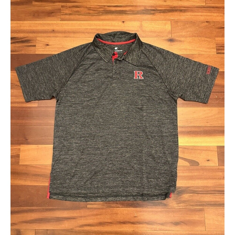 NEW Colosseum Mens Rutgers Scarlet Knights Polo Shirt Size L